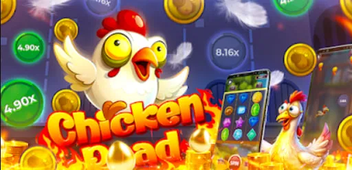 Phone showing an 8.16x lane during a chicken roll game round